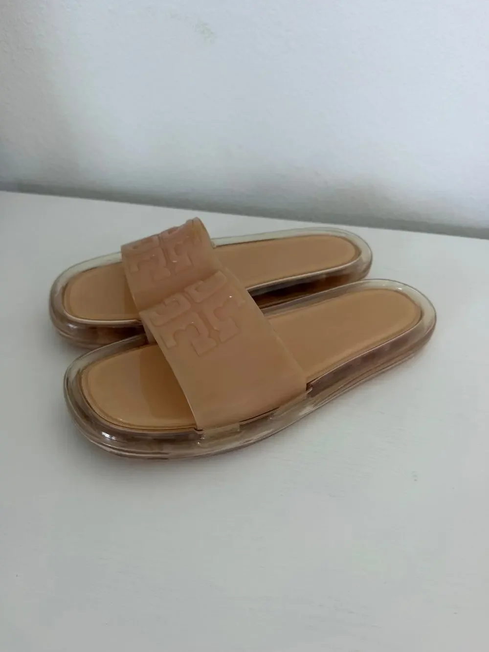 Tory Burch Womens Bubble Jelly Slides Meadowsweet Tan Size 11